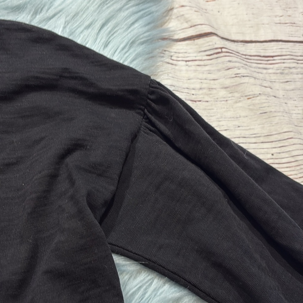 Nation LTD Gold Button Black Long Sleeve Top sz S - Picture 4 of 9